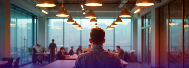 Oficina con personas trabajando